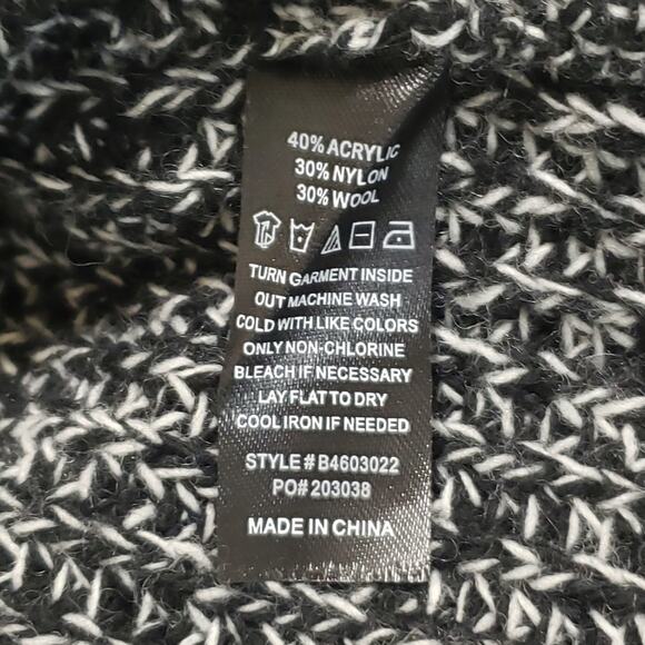 Betabrand Marbled Oversized Boxy Wool Blend Sweater Black White Sz Lg Minimalist - Picture 6 of 9